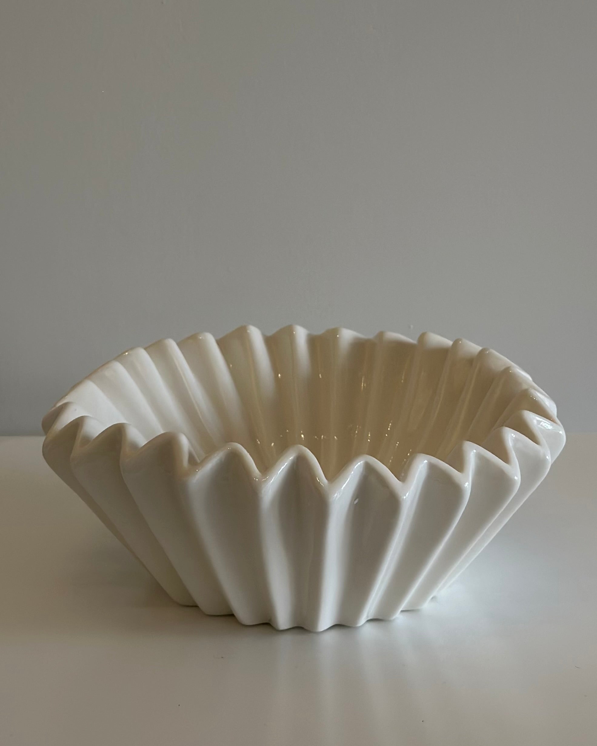 White Fluted Bowl