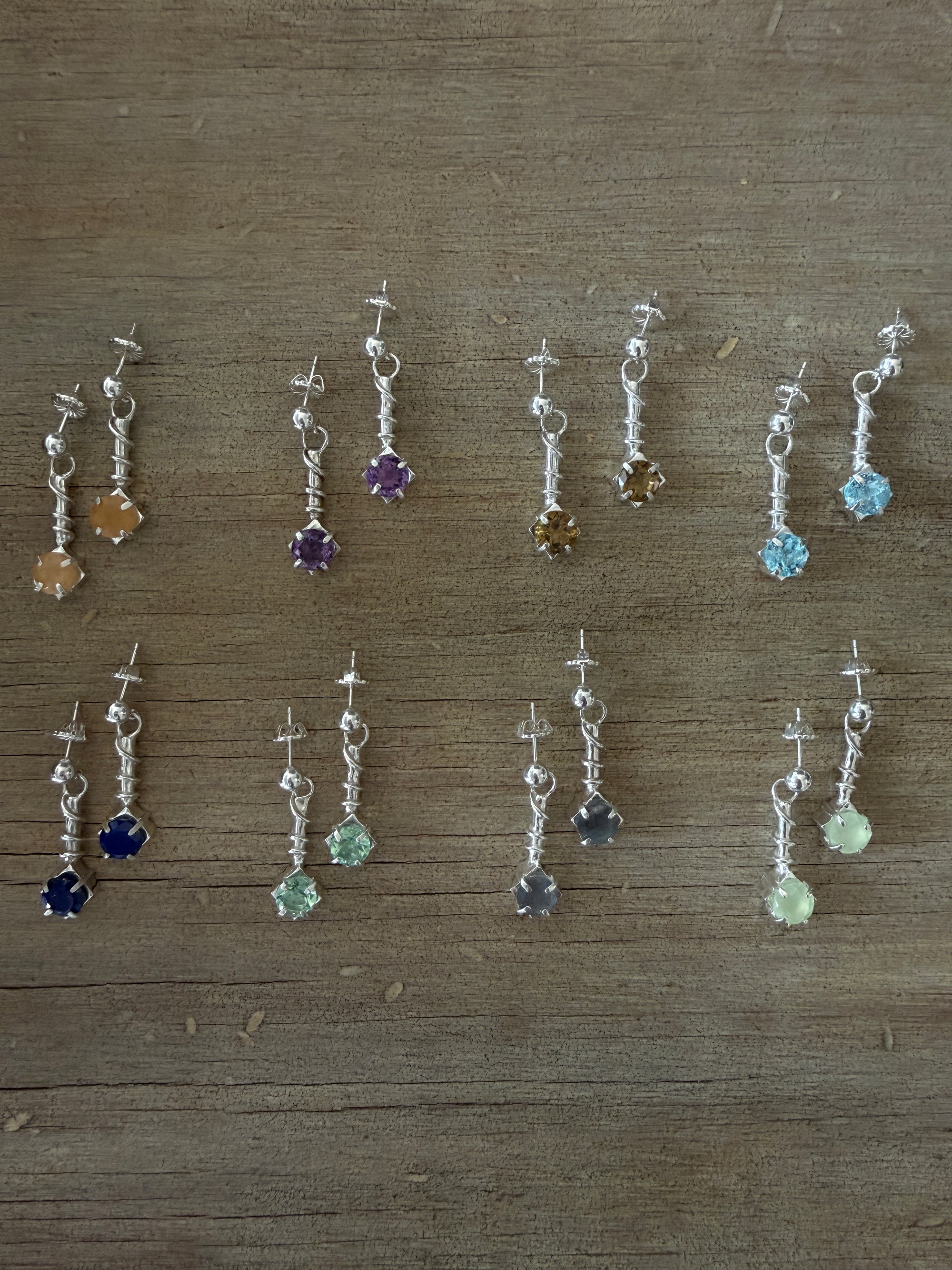 Sterling Silver Gemstone Earrings